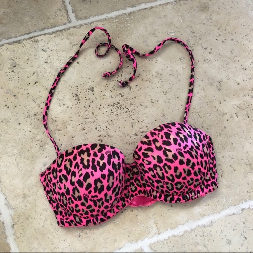 Pink Victoria’s Secret Leopard Multi-Way Bra